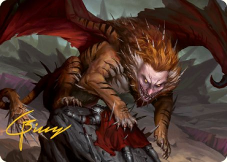 Manticore Art Card (Gold-Stamped Signature) [Dungeons & Dragons: Adventures in the Forgotten Realms Art Series] | Exor Games Bridgewater