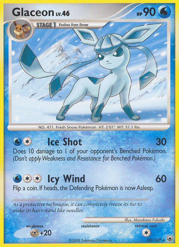 Glaceon (20/100) (Theme Deck Exclusive) [Diamond & Pearl: Majestic Dawn] | Exor Games Bridgewater