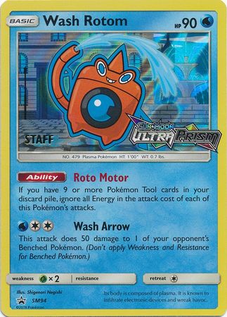 Wash Rotom (SM94) (Staff Prerelease Promo) [Sun & Moon: Black Star Promos] | Exor Games Bridgewater