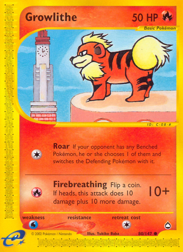 Growlithe (80/147) [Aquapolis] | Exor Games Bridgewater