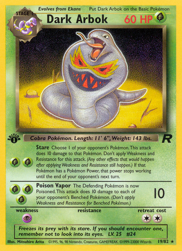 Dark Arbok (19/82) [Team Rocket 1st Edition] | Exor Games Bridgewater