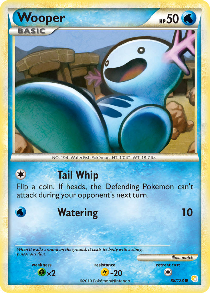 Wooper (88/123) [HeartGold & SoulSilver: Base Set] | Exor Games Bridgewater