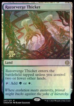 Razorverge Thicket [Phyrexia: All Will Be One Prerelease Promos] | Exor Games Bridgewater