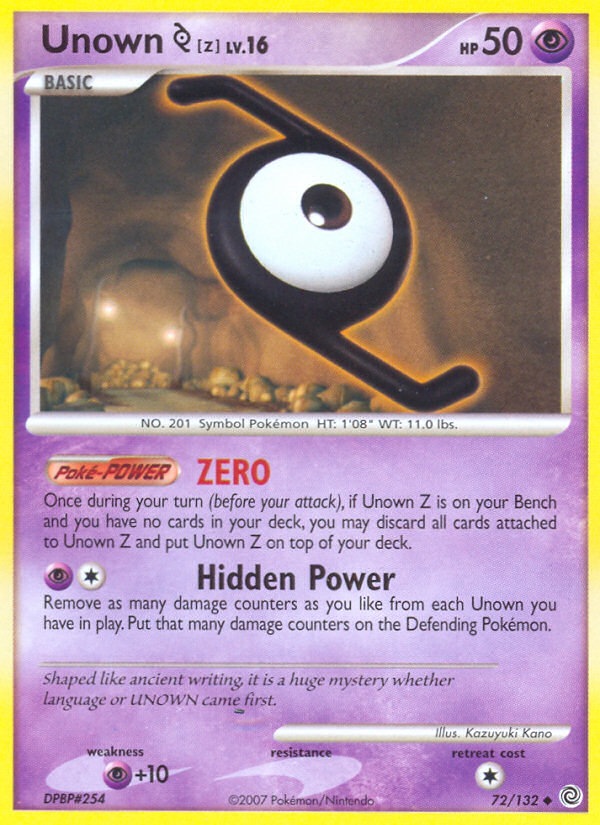 Unown Z (72/132) [Diamond & Pearl: Secret Wonders] | Exor Games Bridgewater
