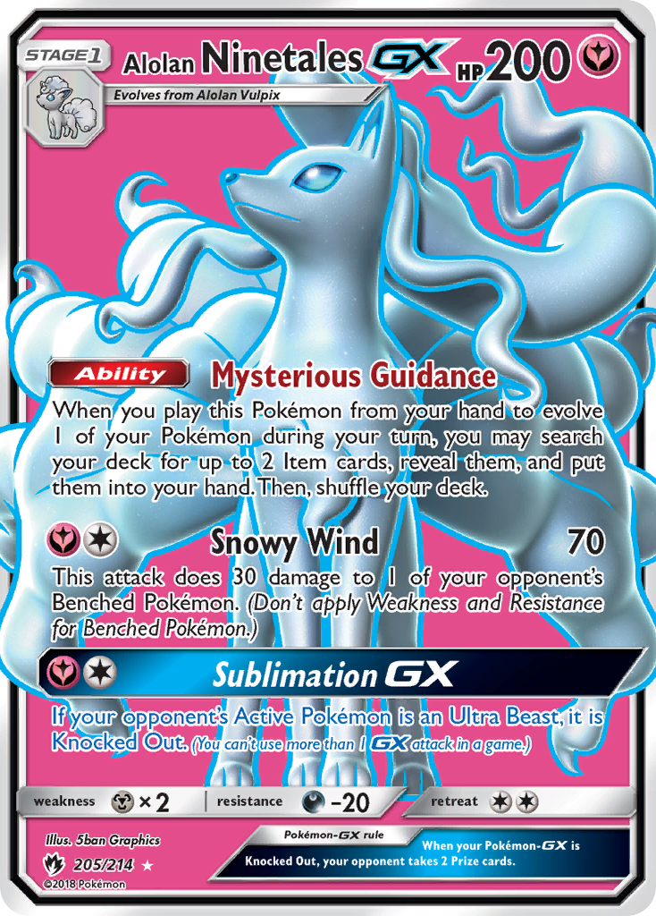 Alolan Ninetales GX (205/214) [Sun & Moon: Lost Thunder] | Exor Games Bridgewater