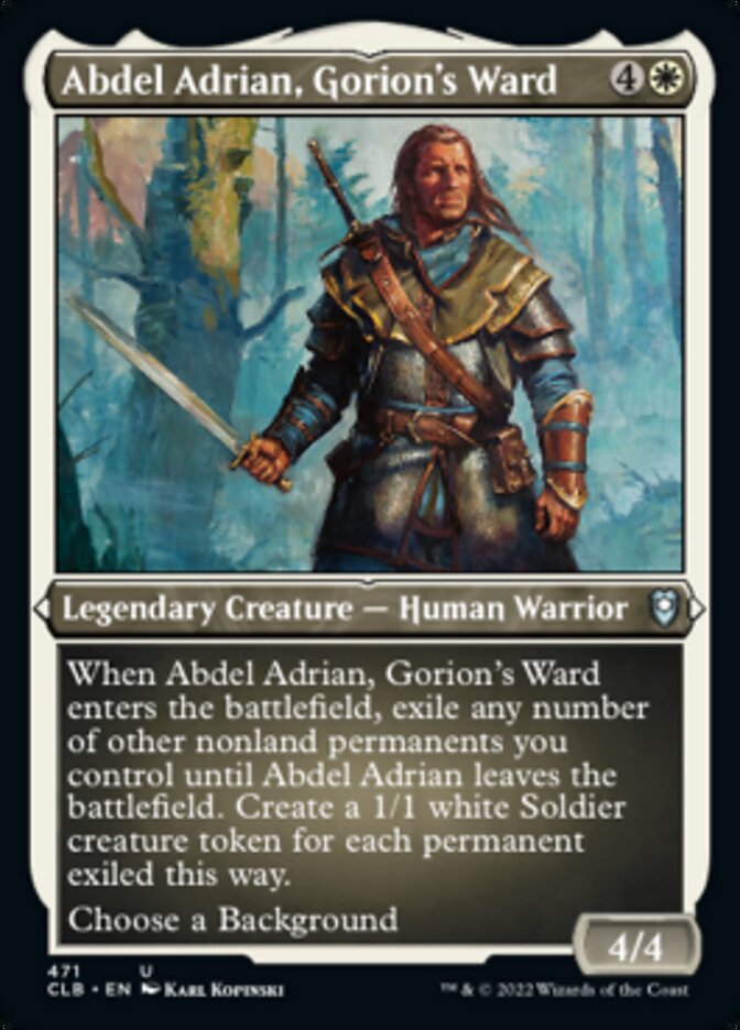 Abdel Adrian, Gorion's Ward (Foil Etched) [Commander Legends: Battle for Baldur's Gate] | Exor Games Bridgewater