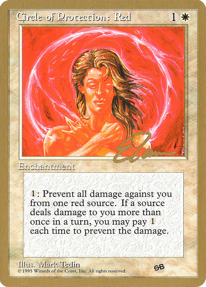 Circle of Protection: Red (Eric Tam) (SB) [Pro Tour Collector Set] | Exor Games Bridgewater