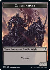 Zombie Knight // Knight Double-sided Token [Dominaria United Commander Tokens] | Exor Games Bridgewater