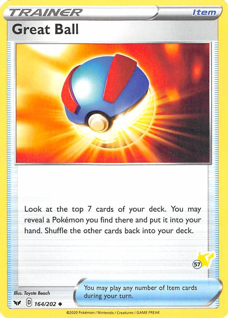 Great Ball (164/202) (Pikachu Stamp #57) [Battle Academy 2022] | Exor Games Bridgewater