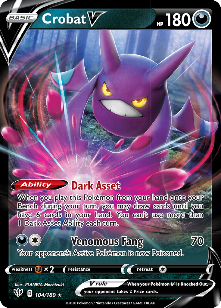 Crobat V (104/189) [Sword & Shield: Darkness Ablaze] | Exor Games Bridgewater