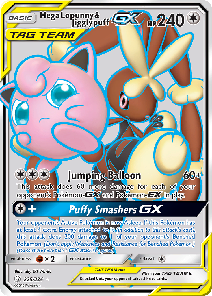 Mega Lopunny & Jigglypuff GX (225/236) [Sun & Moon: Cosmic Eclipse] | Exor Games Bridgewater