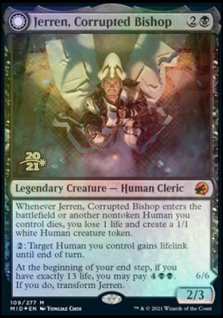 Jerren, Corrupted Bishop // Ormendahl, the Corrupted [Innistrad: Midnight Hunt Prerelease Promos] | Exor Games Bridgewater