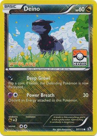 Deino (97/113) (League Promo 3rd Place) [Black & White: Legendary Treasures] | Exor Games Bridgewater