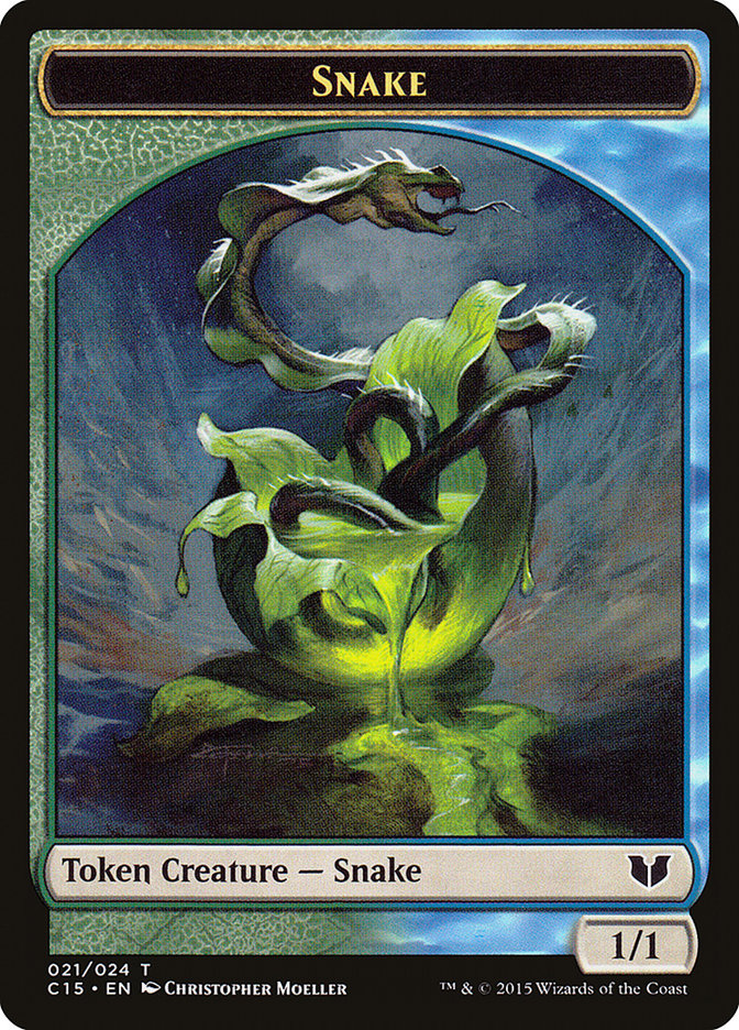 Snake (021) // Saproling Double-Sided Token [Commander 2015 Tokens] | Exor Games Bridgewater