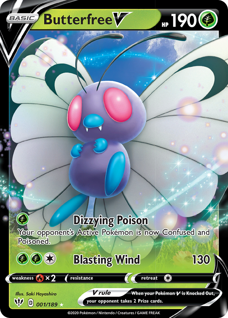 Butterfree V (001/189) [Sword & Shield: Darkness Ablaze] | Exor Games Bridgewater