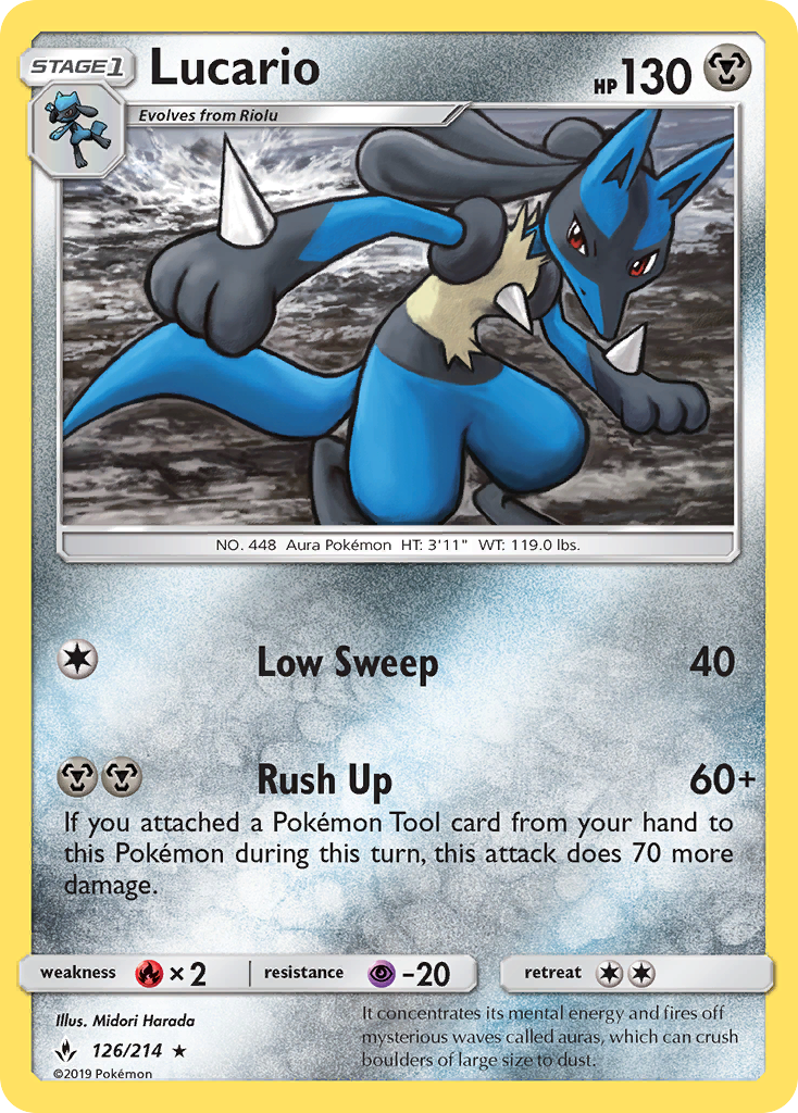 Lucario (126/214) [Sun & Moon: Unbroken Bonds] | Exor Games Bridgewater