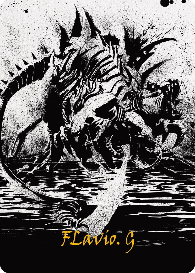 Karumonix, the Rat King Art Card (Gold-Stamped Signature) [Phyrexia: All Will Be One Art Series] | Exor Games Bridgewater