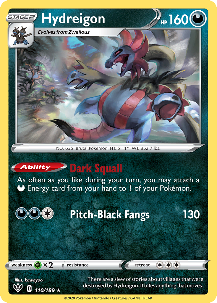 Hydreigon (110/189) [Sword & Shield: Darkness Ablaze] | Exor Games Bridgewater