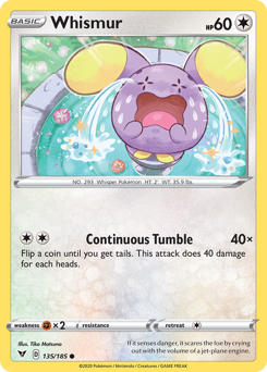 Whismur (135/185) [Sword & Shield: Vivid Voltage] | Exor Games Bridgewater