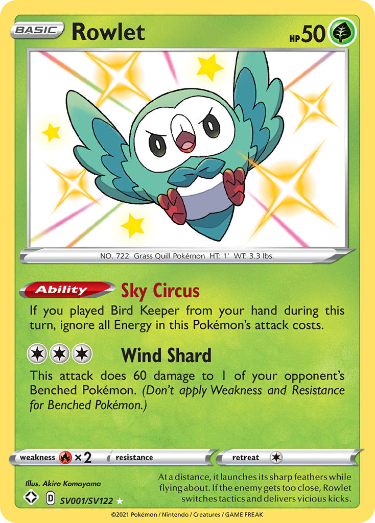 Rowlet (SV001/SV122) [Sword & Shield: Shining Fates] | Exor Games Bridgewater