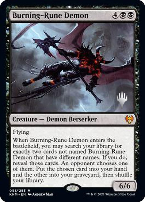 Burning-Rune Demon [Kaldheim Promo Pack] | Exor Games Bridgewater