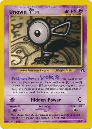 Unown [F] (48/75) [Neo Discovery Unlimited] | Exor Games Bridgewater