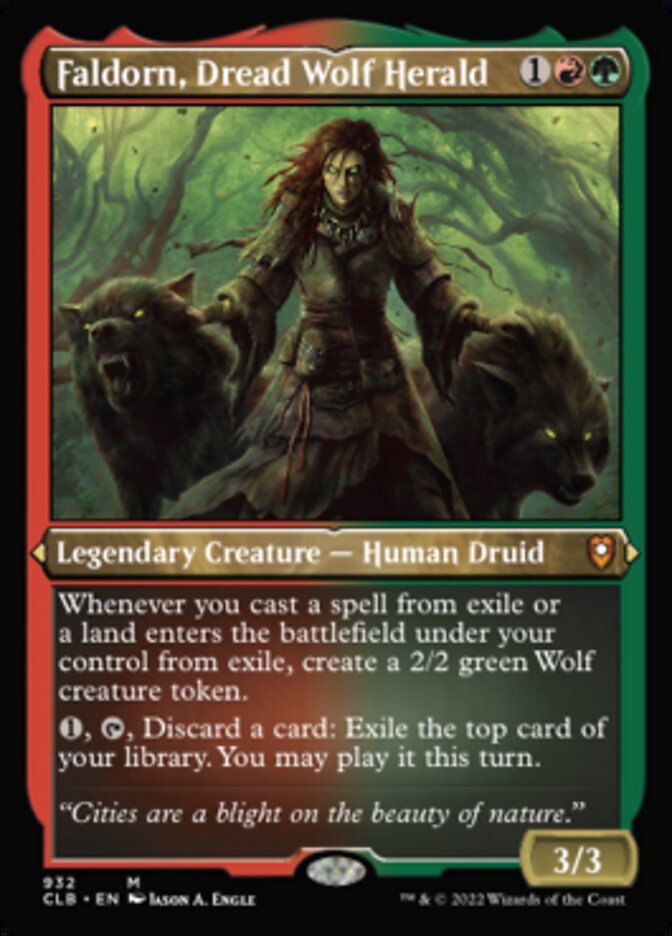 Faldorn, Dread Wolf Herald (Display Commander) (Foil Etched) [Commander Legends: Battle for Baldur's Gate] | Exor Games Bridgewater