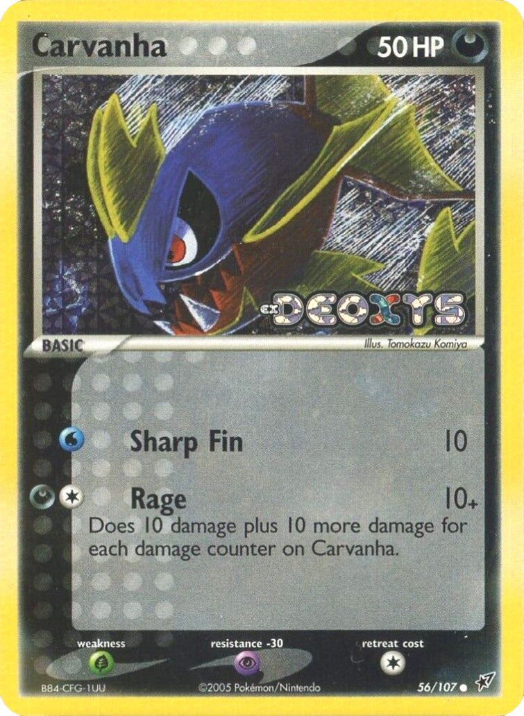 Carvanha (56/107) (Stamped) [EX: Deoxys] | Exor Games Bridgewater