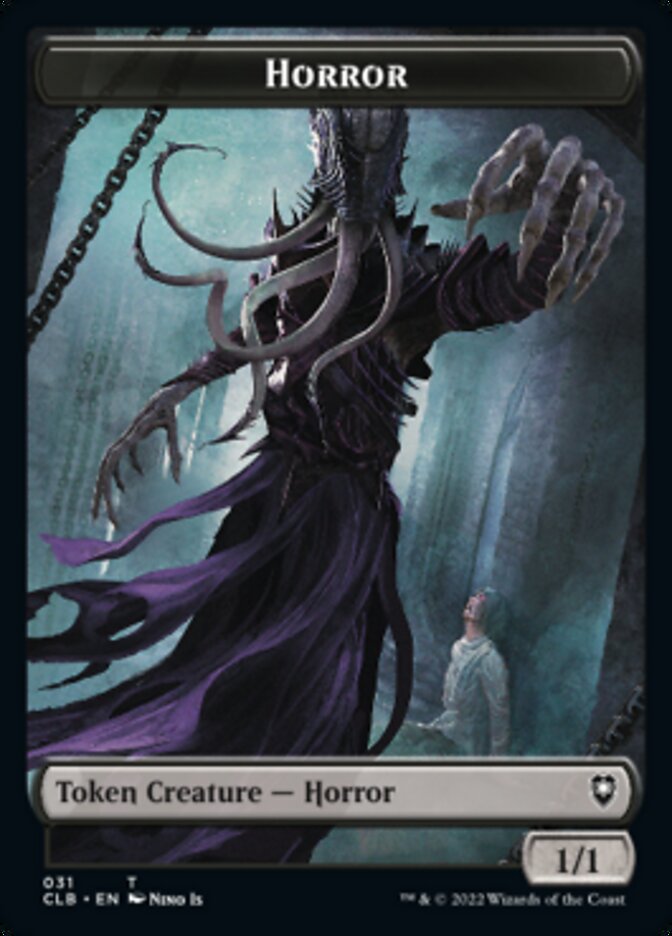 Horror // Centaur Double-sided Token [Commander Legends: Battle for Baldur's Gate Tokens] | Exor Games Bridgewater