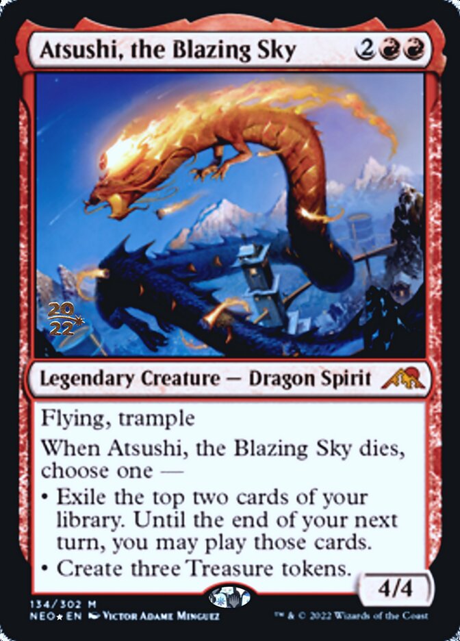 Atsushi, the Blazing Sky [Kamigawa: Neon Dynasty Prerelease Promos] | Exor Games Bridgewater