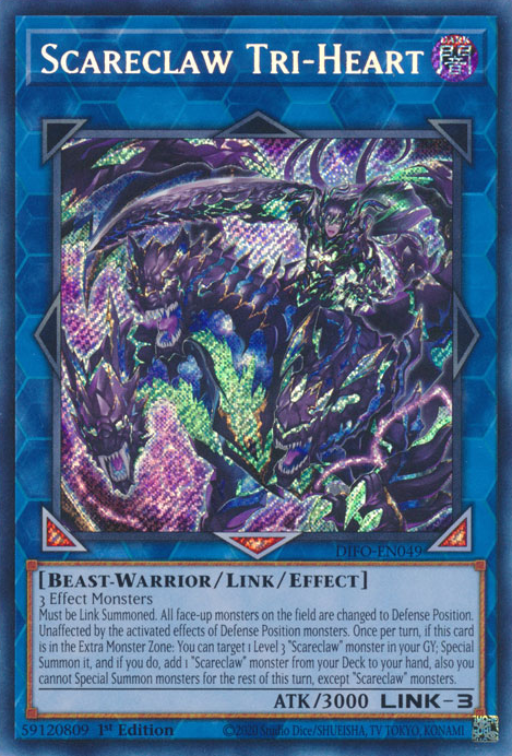 Scareclaw Tri-Heart [DIFO-EN049] Secret Rare | Exor Games Bridgewater