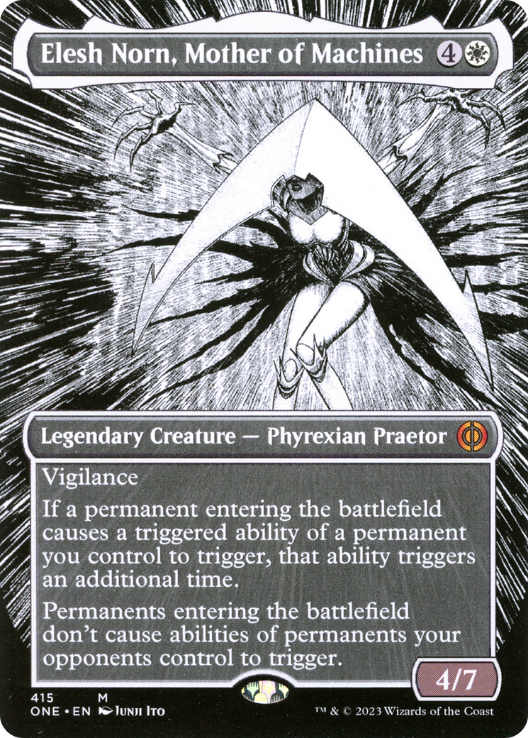 Elesh Norn, Mother of Machines (Borderless Manga) [Phyrexia: All Will Be One] | Exor Games Bridgewater