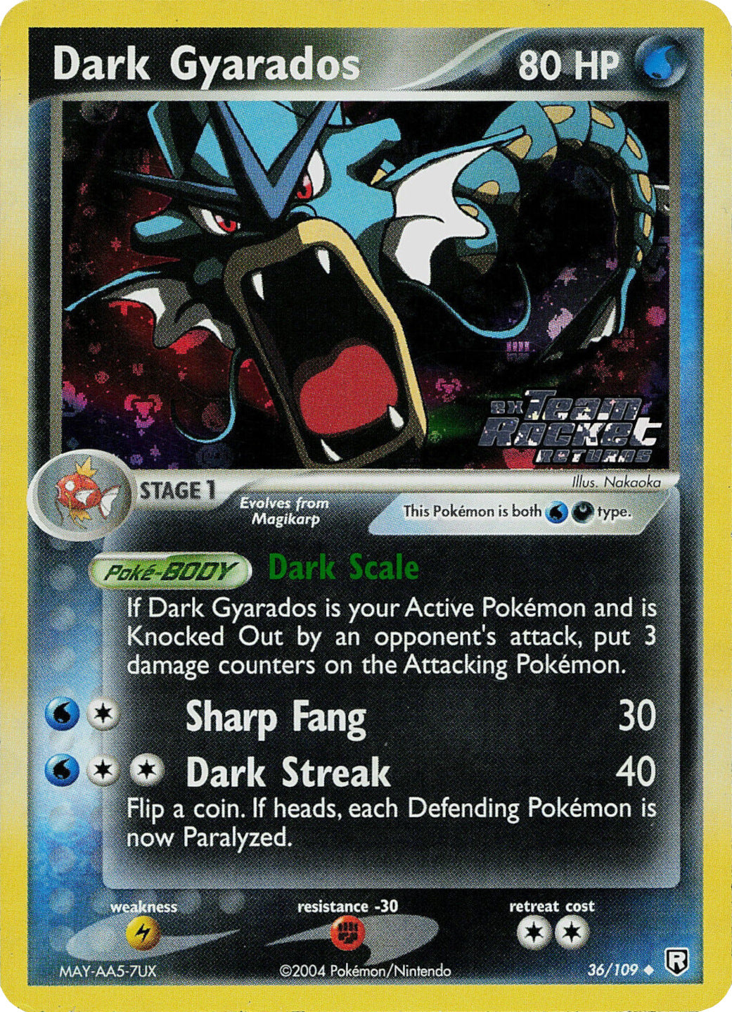 Dark Gyarados (36/109) (Stamped) [EX: Team Rocket Returns] | Exor Games Bridgewater