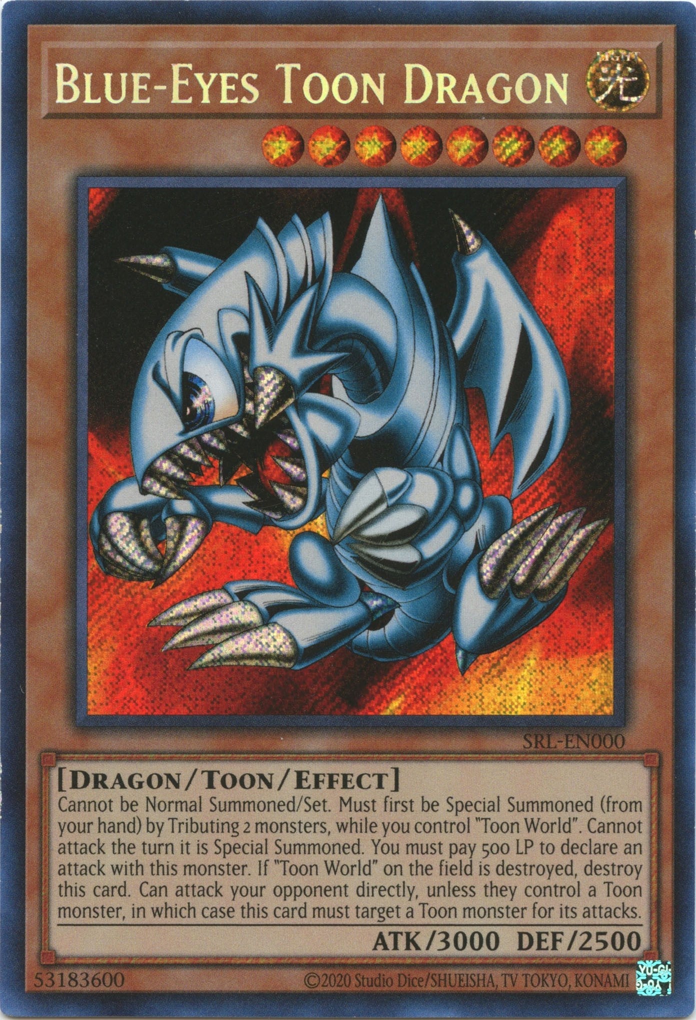 Blue-Eyes Toon Dragon (25th Anniversary) [SRL-EN000] Secret Rare | Exor Games Bridgewater