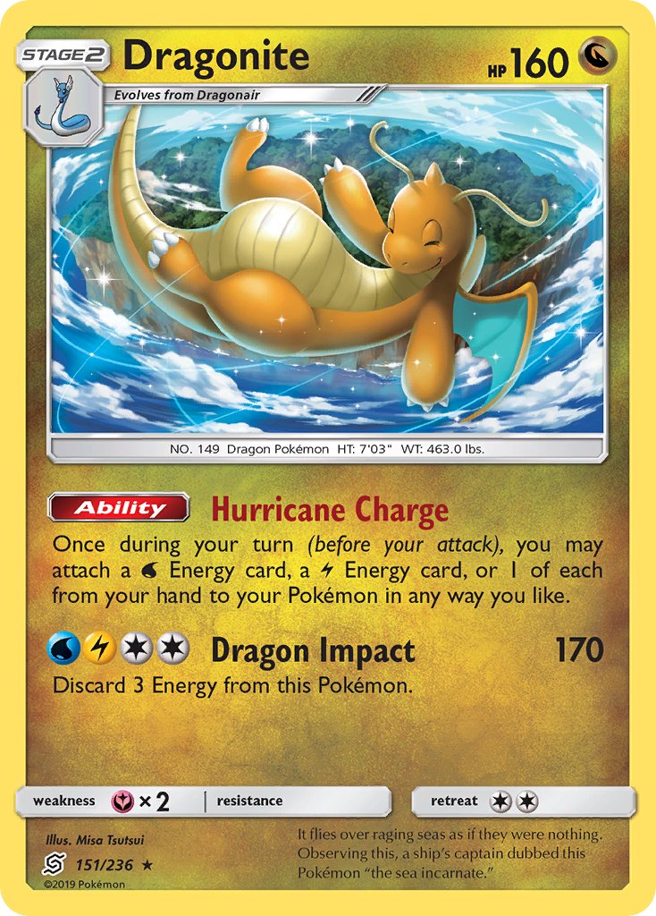 Dragonite (151/236) (Cracked Ice Holo) (Theme Deck Exclusives) [Sun & Moon: Unified Minds] | Exor Games Bridgewater