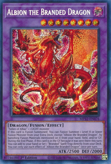 Albion the Branded Dragon [MP22-EN076] Prismatic Secret Rare | Exor Games Bridgewater