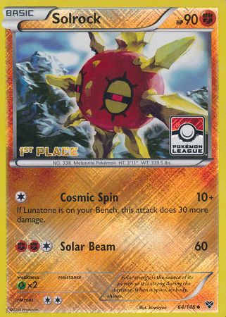 Solrock (64/146) (1st Place League Challenge Promo) [XY: Base Set] | Exor Games Bridgewater