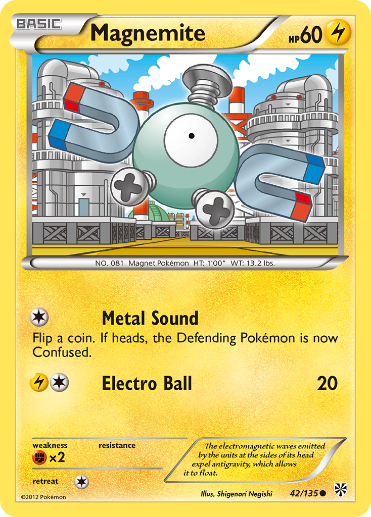 Magnemite (42/135) [Black & White: Plasma Storm] | Exor Games Bridgewater