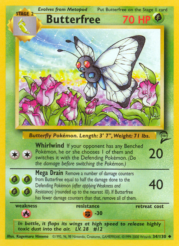 Butterfree (34/130) [Base Set 2] | Exor Games Bridgewater