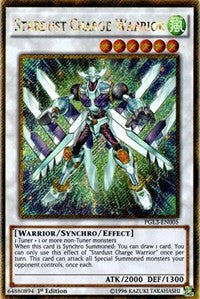 Stardust Charge Warrior [PGL3-EN005] Gold Secret Rare | Exor Games Bridgewater