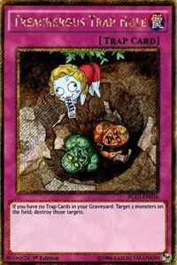 Treacherous Trap Hole [PGL3-EN036] Gold Secret Rare | Exor Games Bridgewater