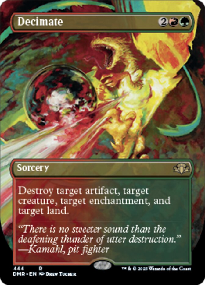 Decimate (Borderless Alternate Art) [Dominaria Remastered] | Exor Games Bridgewater