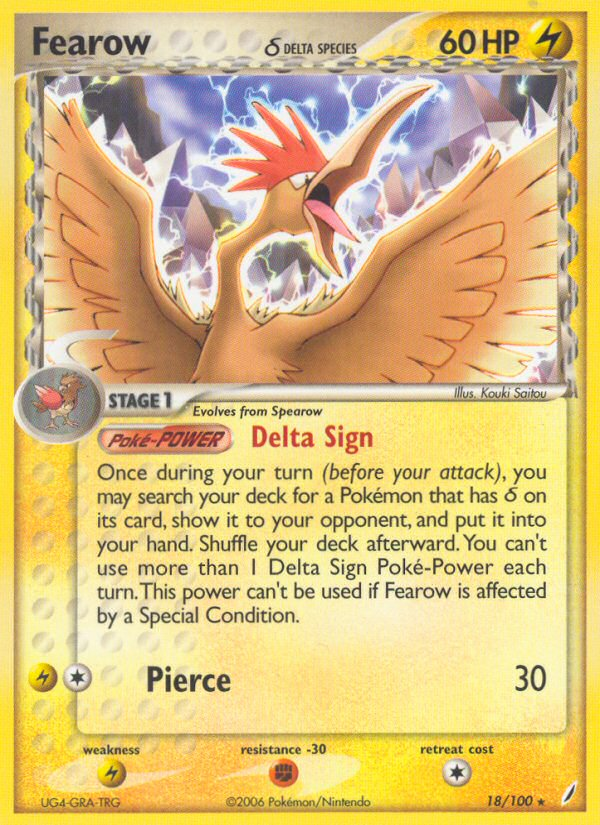 Fearow (18/100) (Delta Species) [EX: Crystal Guardians] | Exor Games Bridgewater