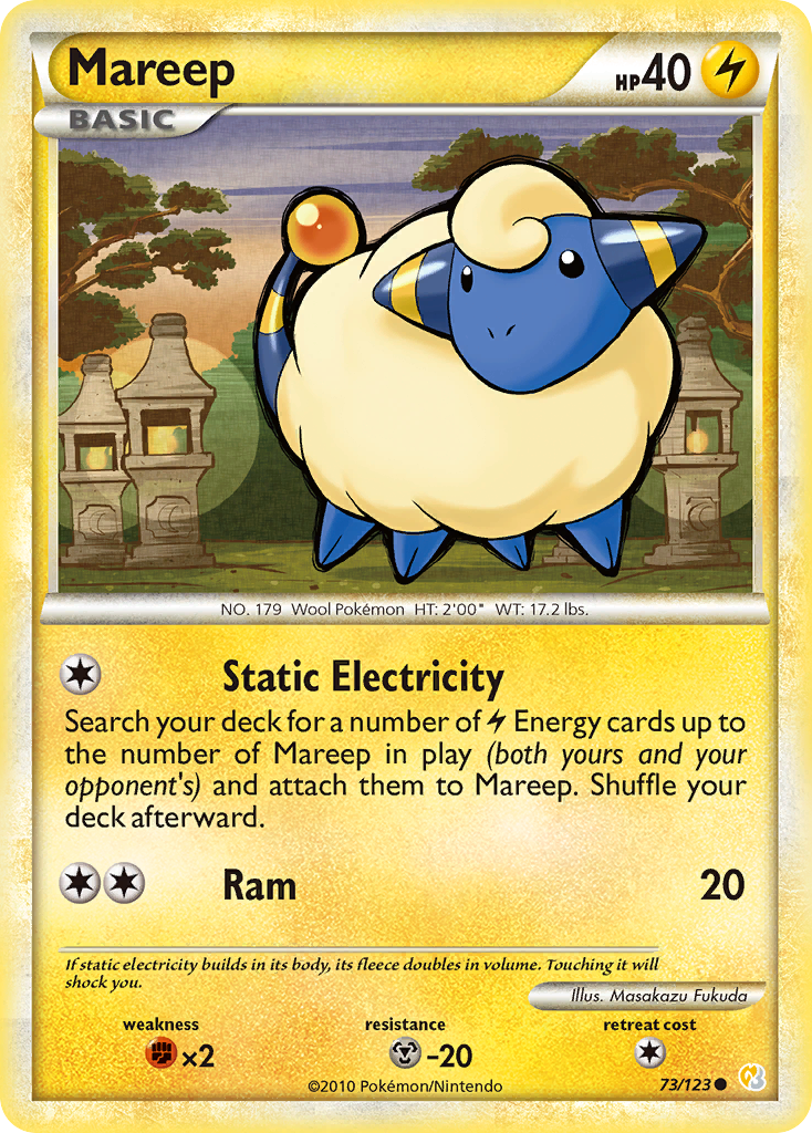 Mareep (73/123) [HeartGold & SoulSilver: Base Set] | Exor Games Bridgewater