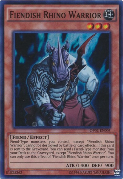 Fiendish Rhino Warrior [OP02-EN005] Super Rare | Exor Games Bridgewater