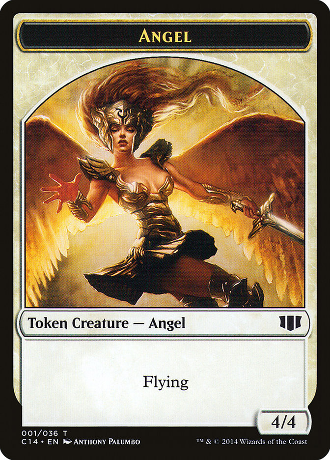 Angel // Cat Double-sided Token [Commander 2014 Tokens] | Exor Games Bridgewater