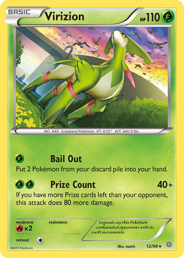 Virizion (12/98) (Theme Deck Exclusive) [XY: Ancient Origins] | Exor Games Bridgewater