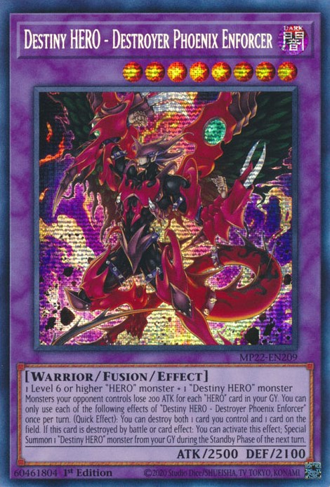 Destiny HERO - Destroyer Phoenix Enforcer [MP22-EN209] Prismatic Secret Rare | Exor Games Bridgewater