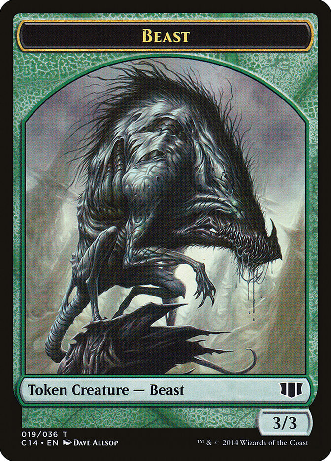 Elemental // Beast (019/036) Double-sided Token [Commander 2014 Tokens] | Exor Games Bridgewater