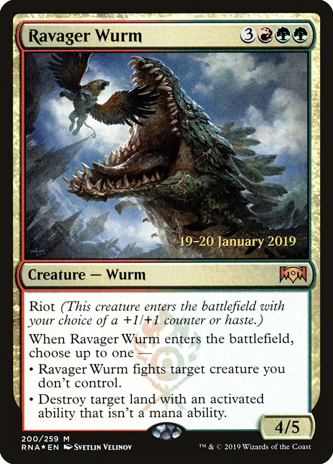 Ravager Wurm [Ravnica Allegiance Prerelease Promos] | Exor Games Bridgewater